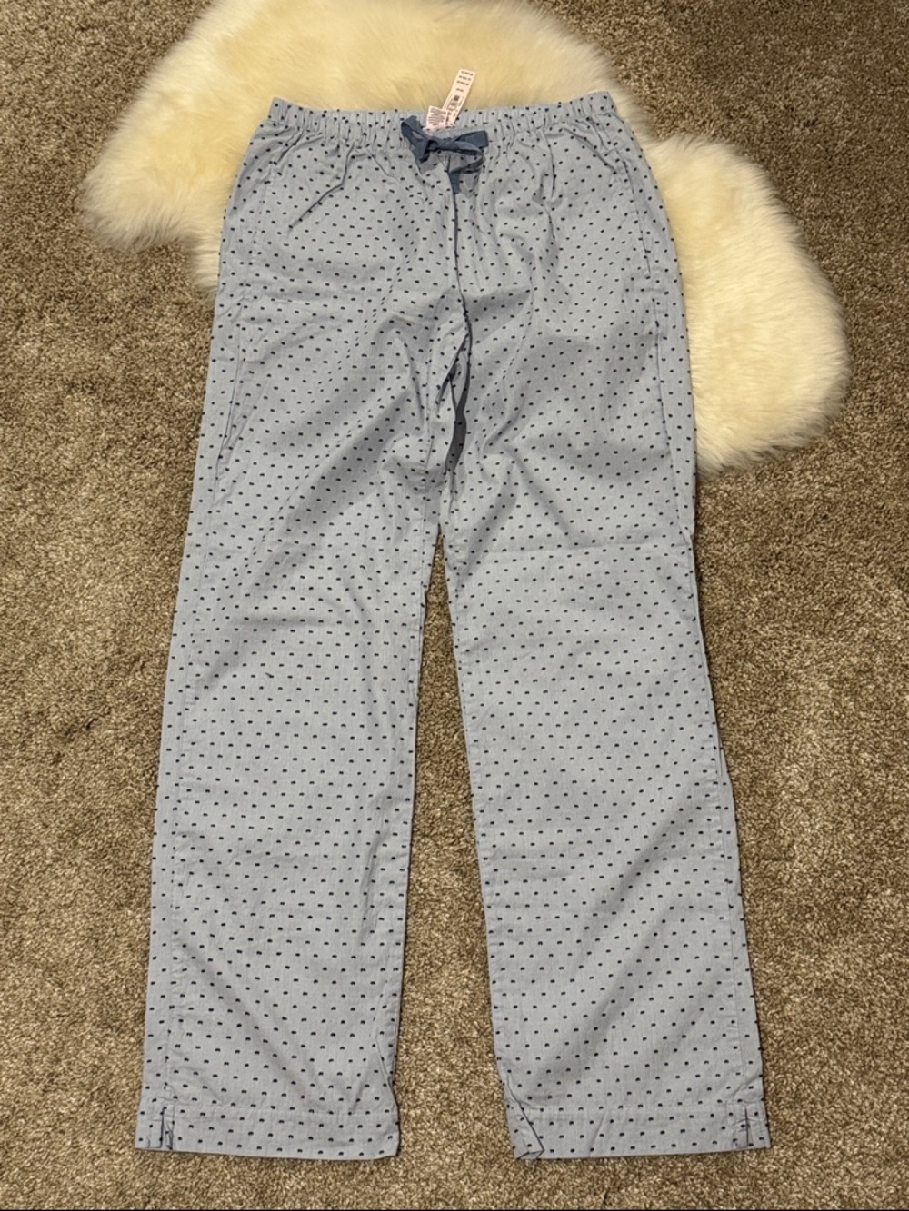 NWT Victoria’s Secret Women’s Light Blue Polka Dot Pajama Cotton Pants Size XS